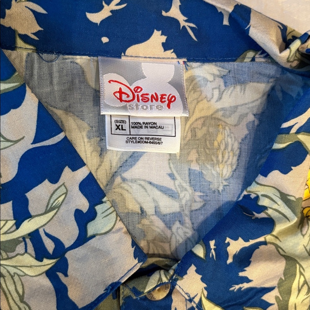 Disney Hawaiian Shirt Vintage Mickey Donald Goofy animal kingdom men’s XL safari - Picture 2 of 11